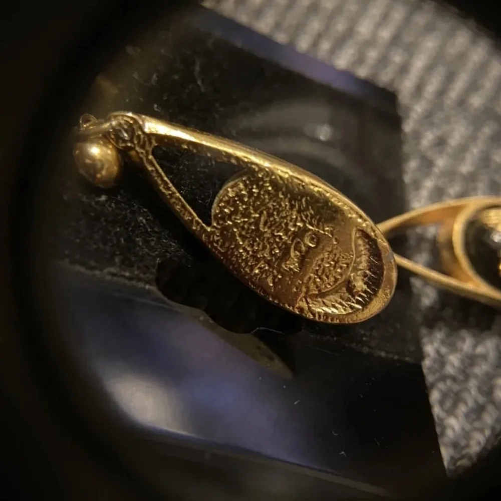 Sold!!!Alaska Gold Nugget Filled Post Tear Drop Earrings Unidentified Stamp - Picture 3 of 3